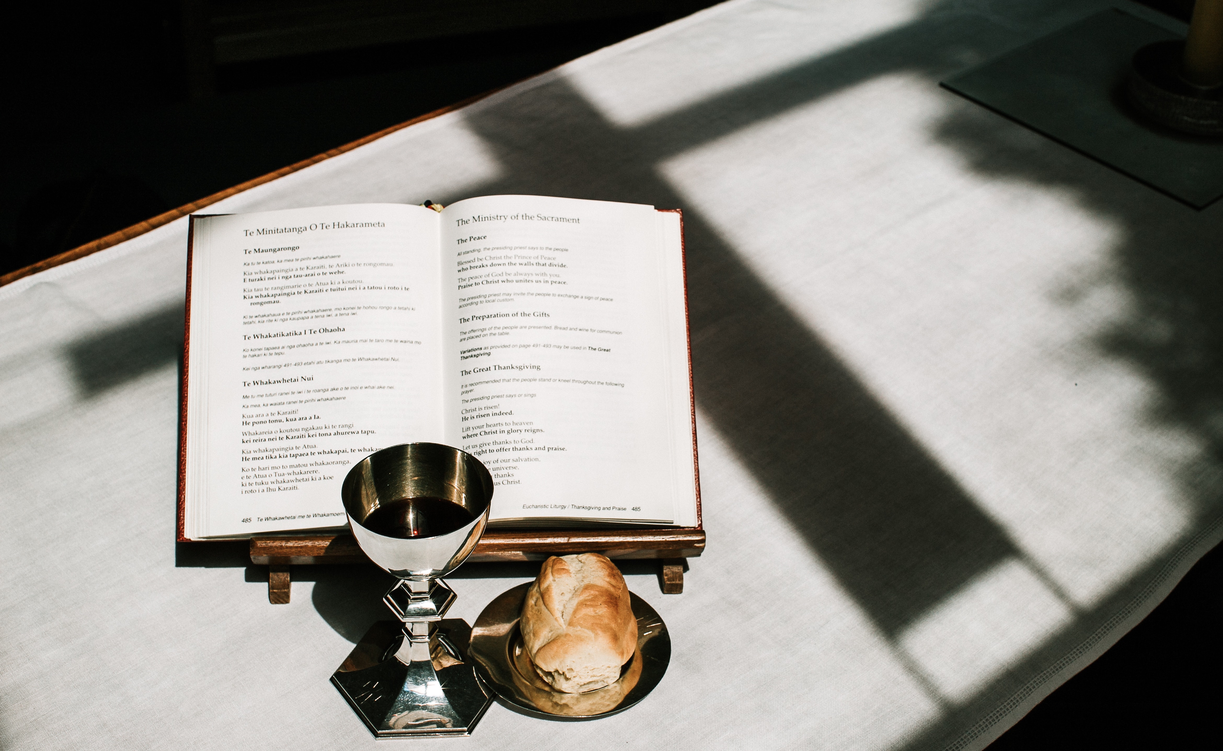 Communion Eucharist Altar Chalice Loaf Prayer Book
